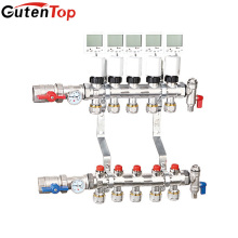 LB Guten top 6 branch Radiant messing Fußbodenheizung Flow Metered Balancing Manifolds